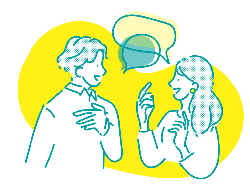 コミュニケーションをとる男女