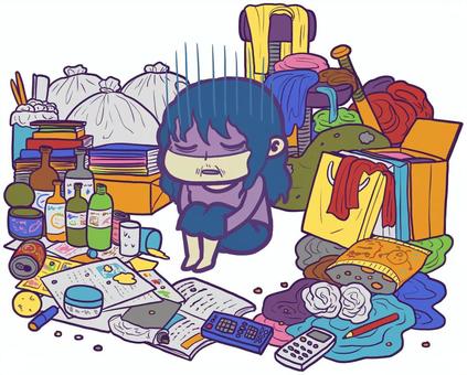 片付けられない高齢女性の画像①