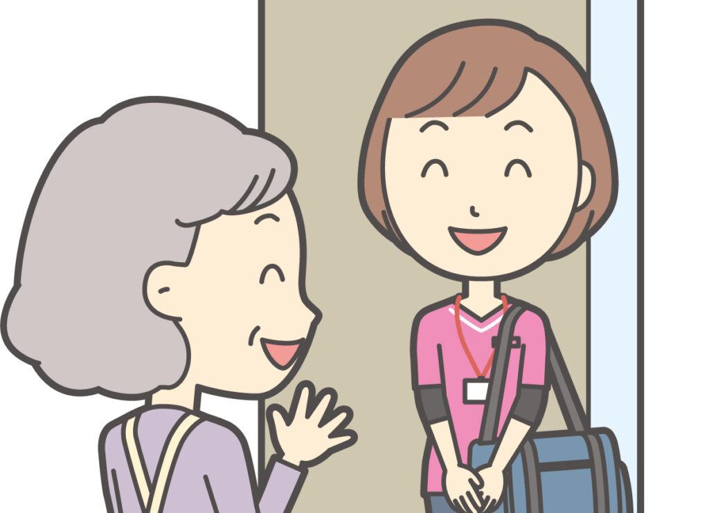 訪問看護職員と利用者