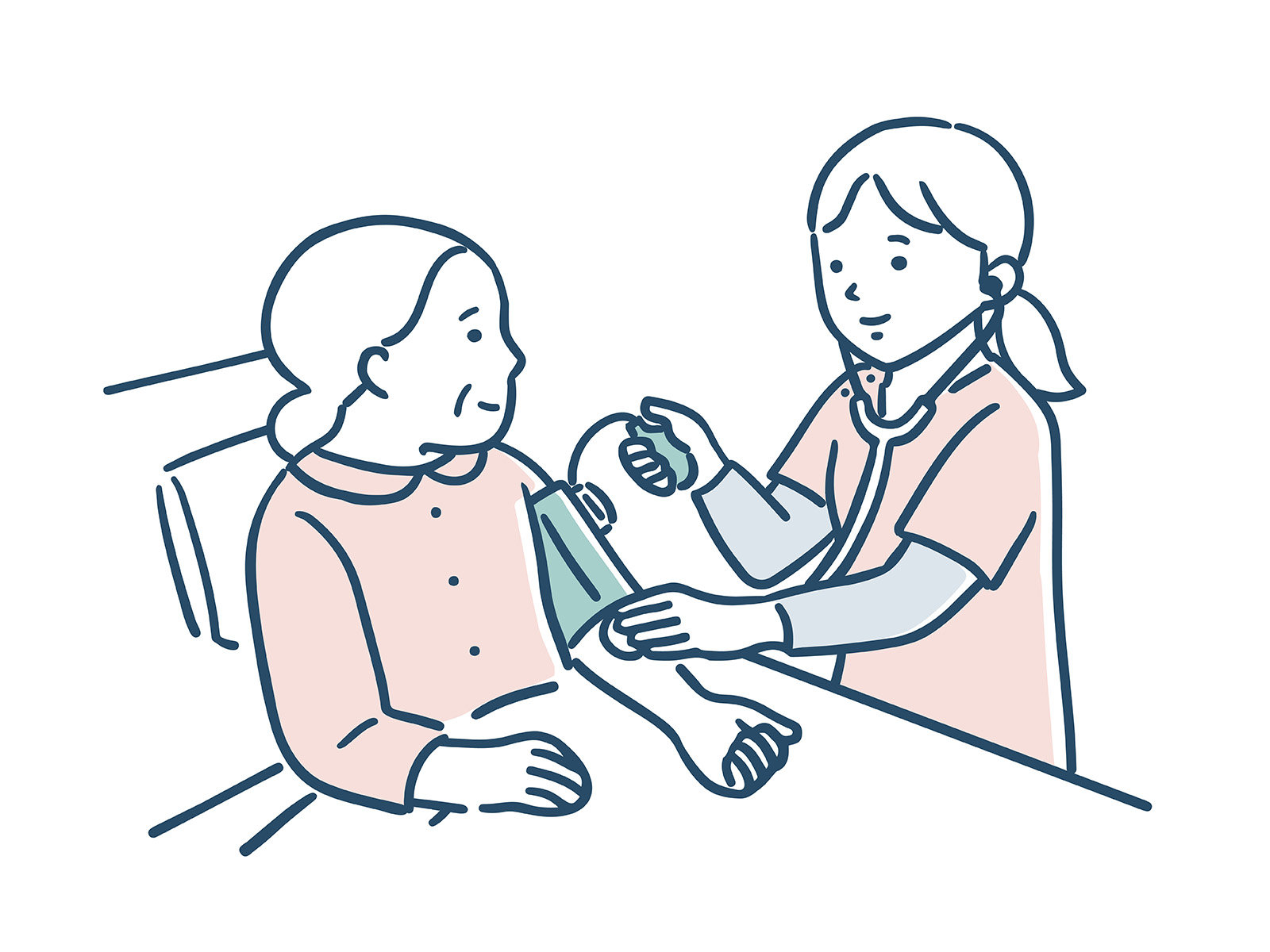 血圧測定する看護師