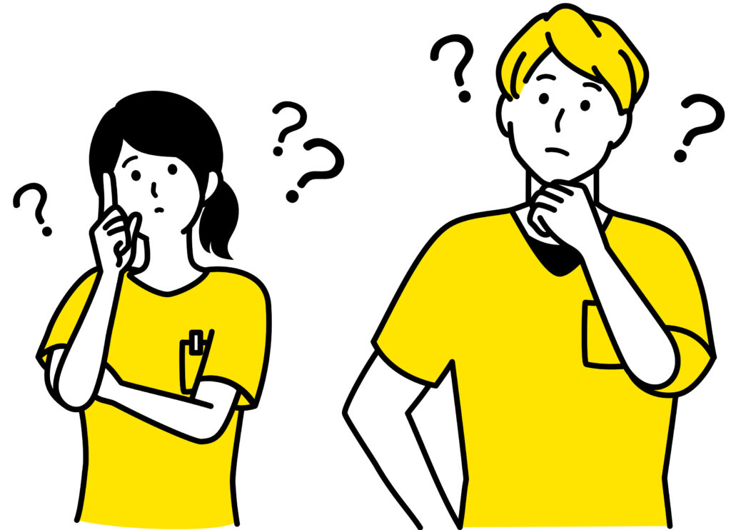 疑問符を浮かべる看護師